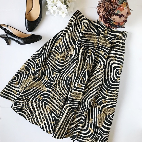 3/$20 Handmade Black/wht butterfly print skirt - Picture 1 of 6